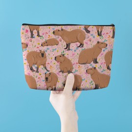 Azteoiz Cute Capybara Makeup Bag Capybara Gifts Cosmetic Bag Animal Lover Gifts for Women Girls Capybara Lovers Daughter Friends Wife Capybara Stuff Graduation Birthday Gifts Travel Toiletry Bag