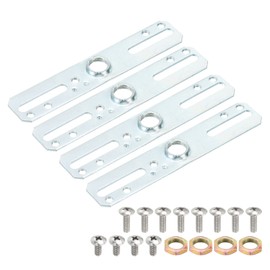 MECCANIXITY Light Fixture Crossbar Kit, 100x20mm Mounting Bracket Ceiling Light Plate for Chandelier Lighting, Silver Tone 4 Set