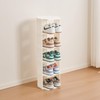 UFORU Small Shoe Rack, 6 Tier Plastic Vertical Shoe Rack