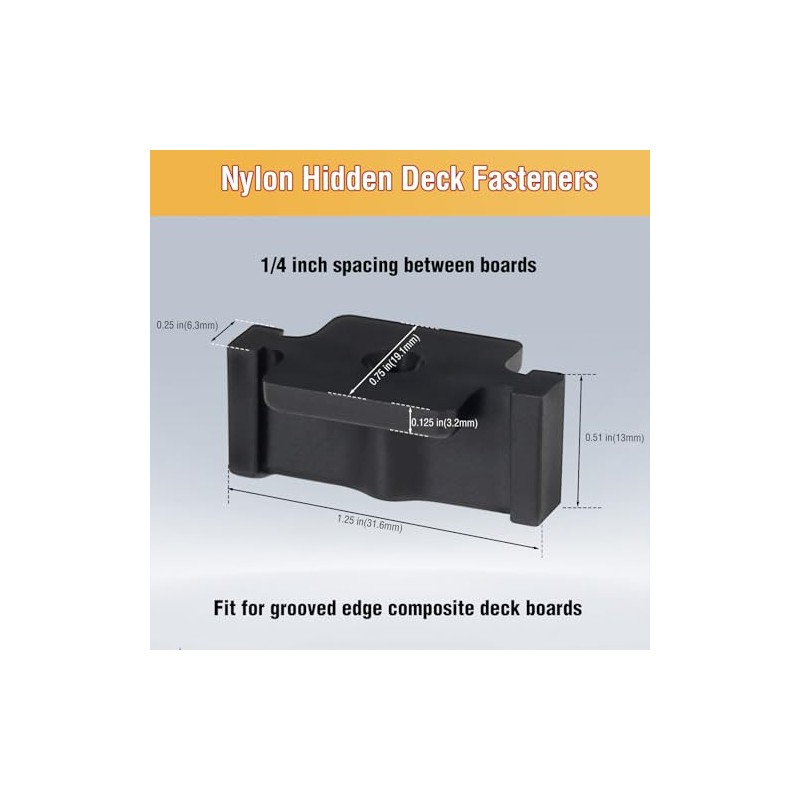 Hidden Deck Fasteners for Composite Decking Board, Universal Hidden Fasteners