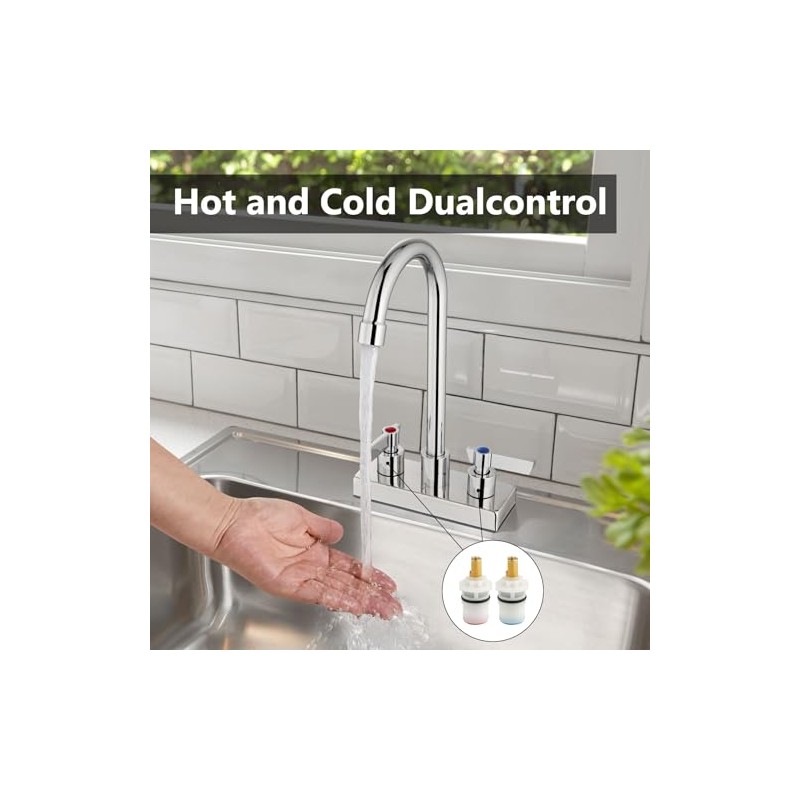 Bar Sink Faucet 4 Inch Center Deck Mount,2 Hole Prep