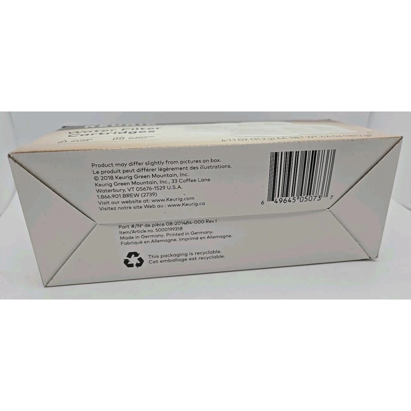 Keurig Water Filter Refill Cartridges - Pack of 6 New/Sealed