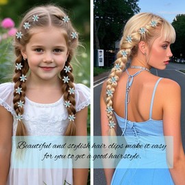 YISSION 20 Pcs Mini Rhinestone Snowflake Hair Clips Cute Crystal Hair Clips Blue Decorative Hair Pins Wedding Hair Barrettes Bridal Hair Accessories for Girls Women