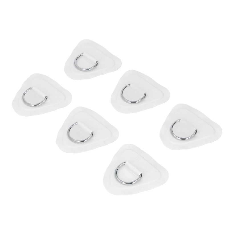 6Pcs PVC D Ring Patch Elastic Rope Set Stainless Steel