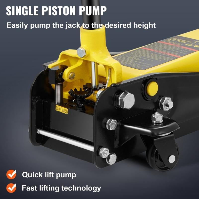 Low Profile Floor Jack 3/2.5 Ton Heavy Steel Single Piston