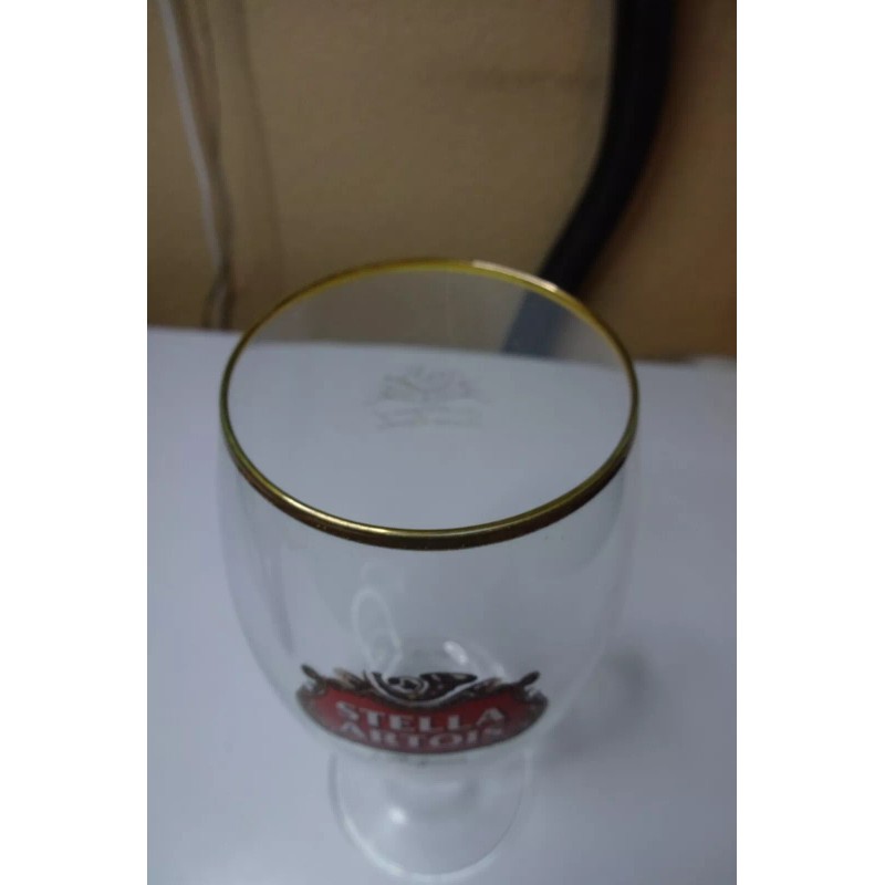 Stella Artois Belgium Glass 40cl With Gold Rim 600 Years