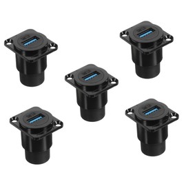 Mikinona 5pcs USB Panel Mount Connector Female to Female Flush Mount USB Adapter for Desktop and Laptop High Speed Data Transfer Space Saving Design Scratch Resistant Construction