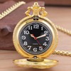 Realpoo Gold Hollowed Out Eagle Quartz Men's Pocket Watch, Arabic
