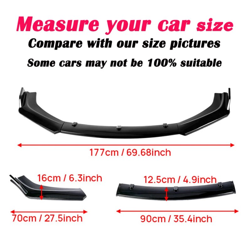 3PCS For Ford Fusion Mondeo 2013-2016 Front Bumper Lip Splitter