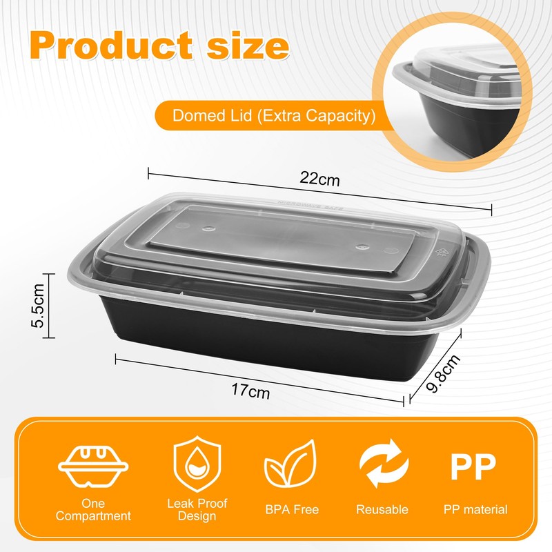 EnthuLove Meal Prep Containers, BPA-Free Reusable Food Prep Containers with