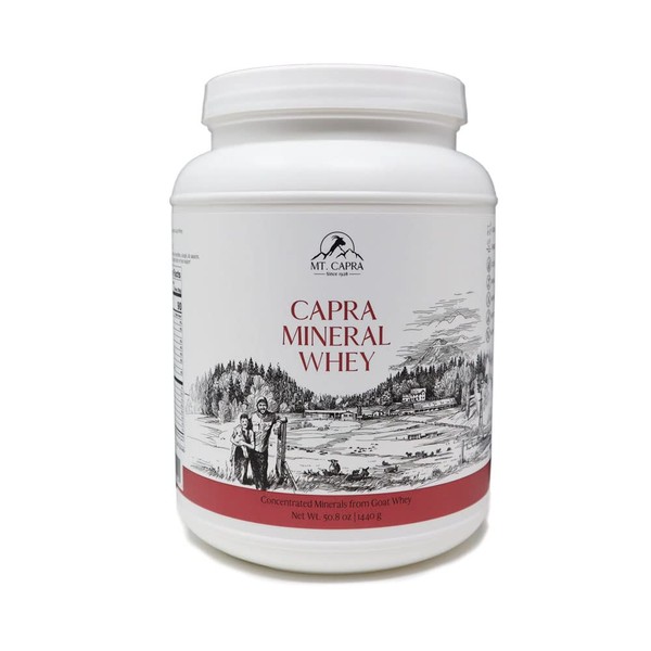 MT. CAPRA SINCE 1928 Capra Mineral Whey | A Whole Food, Bio-Available Mineral/Electrolyte Supplement from Goat Milk Whey, Rich in Potassium, Alkalizing - 50.8 Ounce Powder