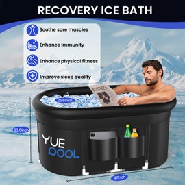 Ice Bath Tub for Adults Fitness People Athletes, Upgrade XL 140 Gal Oval Portable Cold Plunge Tub,Indoor and outdoor gyms for cold water therapy and recovery