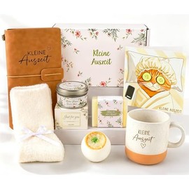 Giftota - Geschenke für Frauen - 7tlg Wellness Set Kleine Auszeit, Entspannungsgeschenk als Dankeschön, Geburtstagsgeschenk, Gute Besserung & Abschiedsgeschenk für Mama, Freundin, Kollegin, Lehrerin