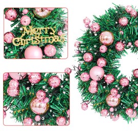 Christmas Wreaths for Front Door 11.8-inch Artificial Christmas Wreath Xmas Ball Ornaments Decorations for Christmas Festival Celebration Door Window Wall Home Theme Party Decoration