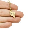 Tiny Gold Tone Cactus Pendant Necklace, Gardening (Stainless Steel) Miss