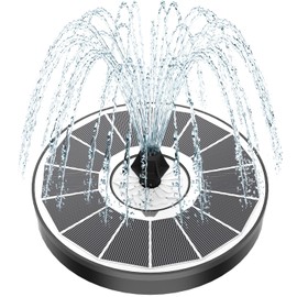 Yzert Solar Fountain White Flower, 3.5W Glass Bird Bath Fountains Solar Power No Battery with 4 Fixed Rods & 7 Nozzles, Solar Fountain Pump for Bird Bath, Pool, Garden, Outdoor, Pond