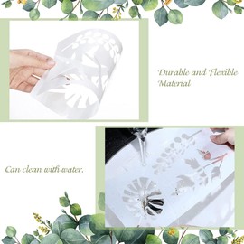 48 Pieces Leaves Stencil Reusable Sheet Painting Stencil Sheet Wall Stencil Leaf Pattern Template Tropical Leaf Reusable