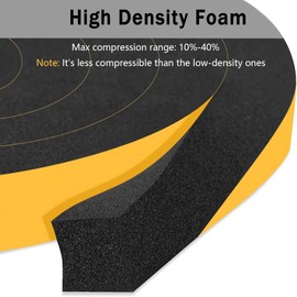 Trisiki Weather Stripping Door Seal Strip, Strong Adhesive, Lightproof, Noise-Reduction, Weatherproof Foam Tape Insulation for Sliding Door, Front Door Frame, Windows (1/2 in x 1/4 in x 26Ft)