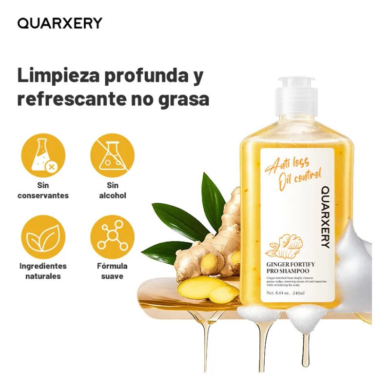 Quarxery Champú De Jengibre Anticaída- 3unidad