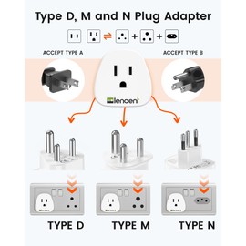 LENCENT Type D M and N Travel Adapter Plug Adapter