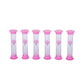 I-MART 6 Pcs Plastic 2 Minutes Sand Timer Sandglass Hourglass Sand Clock, Pink