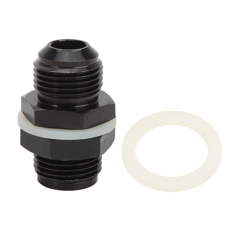 Fuel Cell Bulkhead Fitting with PTFE Washer Black Anodized 6061‑T6