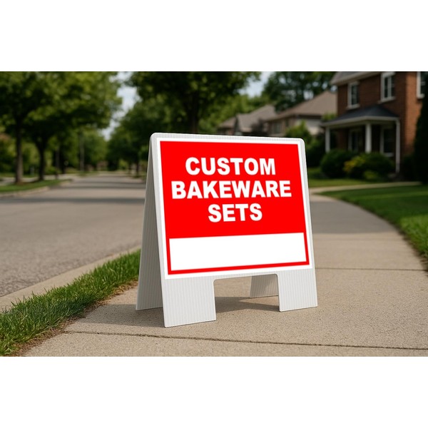 Custom Bakeware Sets Write On Me Red Folding Coroplast A-Frame