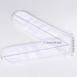 HABNI 6 Stück Haarband Kosmetik mit Klettverschluss,stirnband damen， SPA Kosmetik Stirnband Frottee Haarschutzband für Duschen, Make Up und Kosmetik (Weiss)