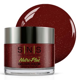 SNS Nail Dip Powder, Gelous Color Dipping Powder - Shimmering Garnet (Wine/Burgundy, Shimmer) - Long-Lasting Dip Nail Color Lasts 14 Days - Low-Odor & No UV Lamp Required - 1 OZ