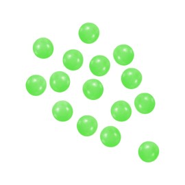 PATIKIL 6mm Glow Fishing Beads, 200Pcs Plastic Round Rubber Luminous Fishing Bait Eggs Rig Bead Tackle Lures Accessories with Storage Box, Green