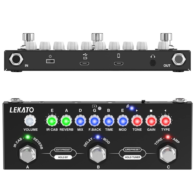 LEKATO Multi Effects Guitar Pedal, with IR Loading 9 AMP