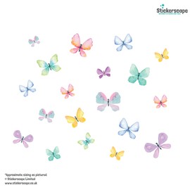 Stickerscape Spring Window Stickers (Watercolour Butterflies) | Spring Window Decal, Spring Window Decor, Easter Window Stickers | Easy to Apply, Cleanly Removable and Repositionable