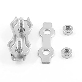 Bonsicoky 10Pcs M2 Stainless Steel Duplex Wire Rope Clips, Duplex Double Bolt Cable Clamp for 1/16 Inch Diameter Wire Cable