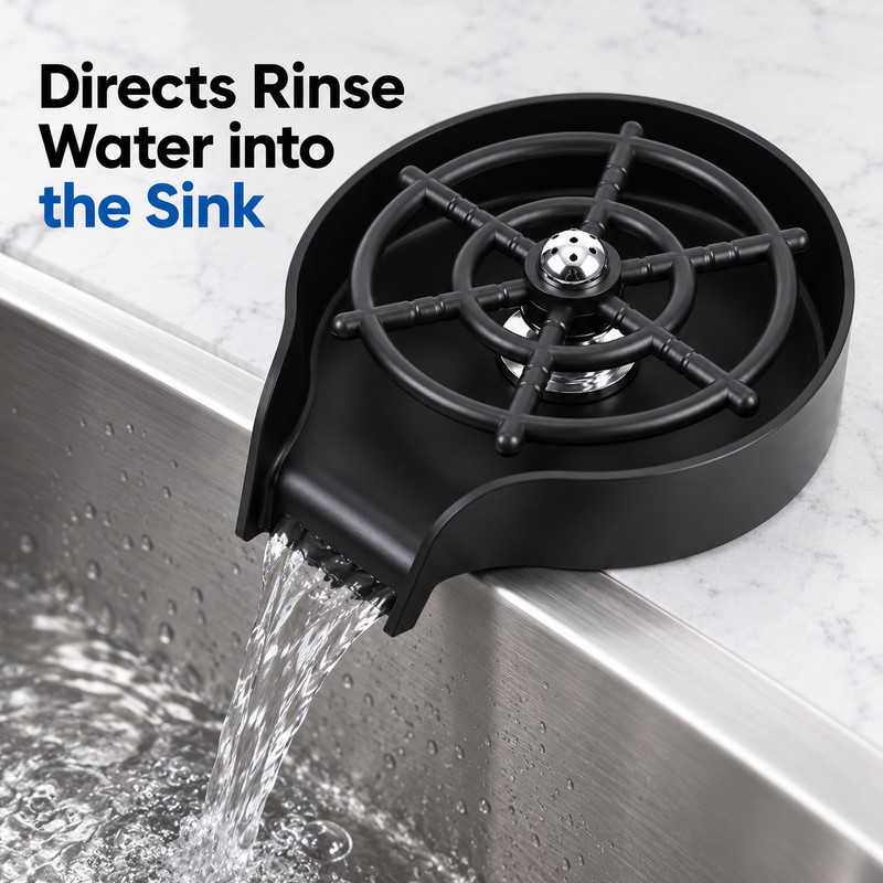 Glass Rinser for Kitchen Sink – Press-Activated Cup Washer with