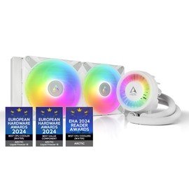 ARCTIC ARCTIC Liquid Freezer III 280 A-RGB - CPU AIO Water Cooler, Water Cooling PC, Intel & AMD, Efficient PWM-Controlled Pump, Fan: 200–1900 RPM, LGA1851 and LGA1700 Contact Frame - White