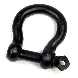 10x Shackles Curved Shape Black Galvanised 6 mm Round Shackle (909451)