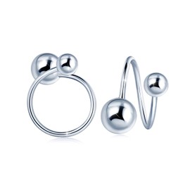 Yumilok Jewelry 925 Sterling Silver Rose Gold Plated Spiral Balls Hoops Screw Back Earring for Women/Ladies/Girls