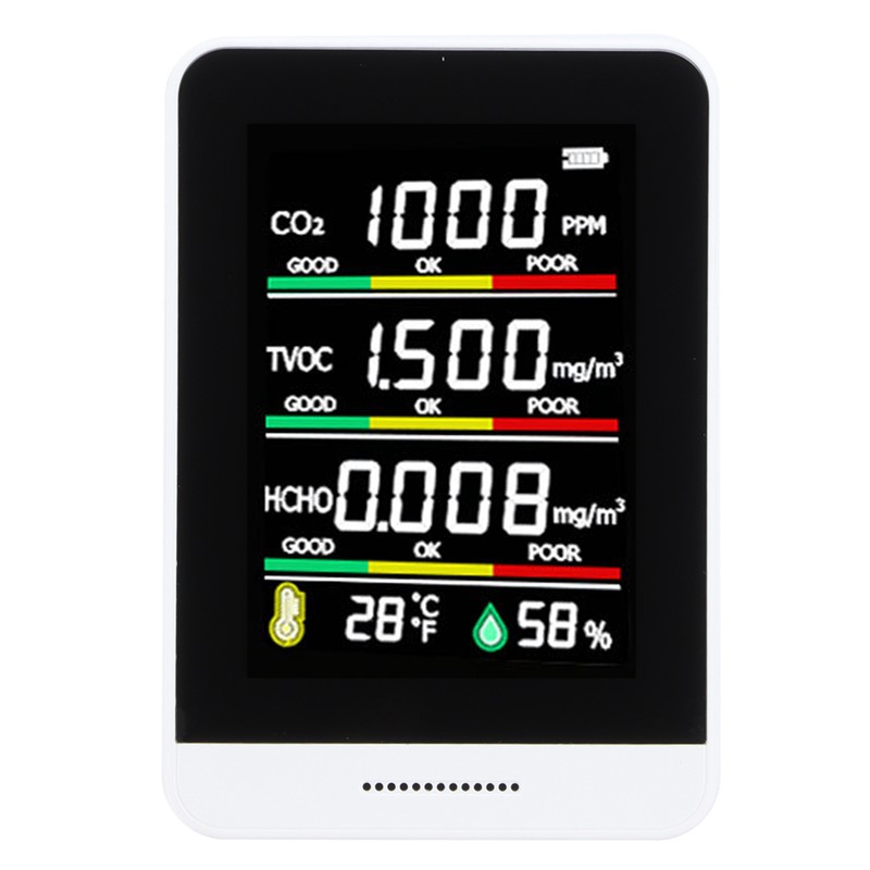 Air Quality Monitor Portable CO2 TVOC Formaldehyde Tester Humidity Detection