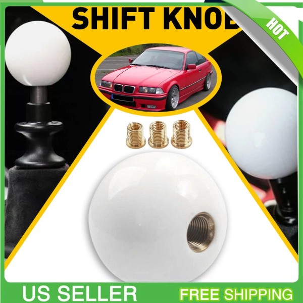 Unbranded Universal White Ball Round Manual Car Gear Shift Knob