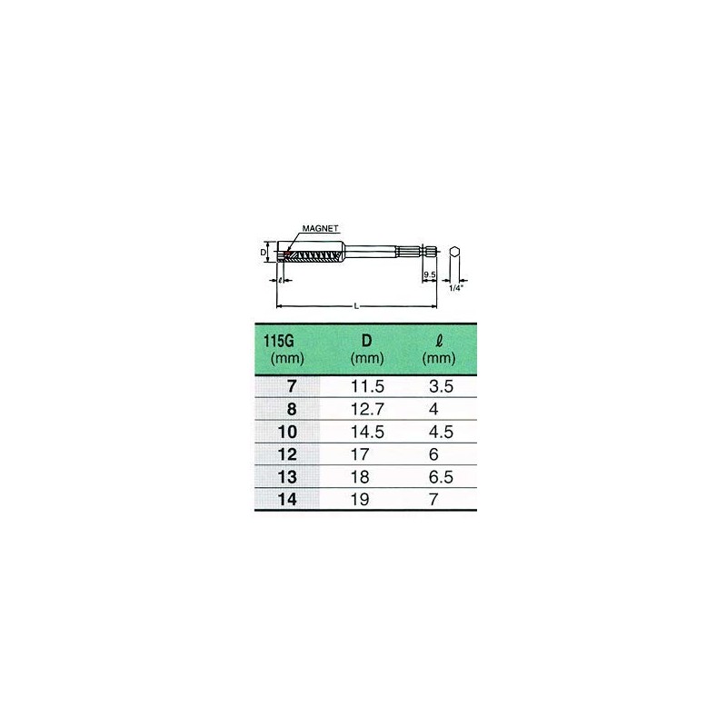 ko-ken 1/4 (6.35 mm) H Slide Nut Setter (with magnet)