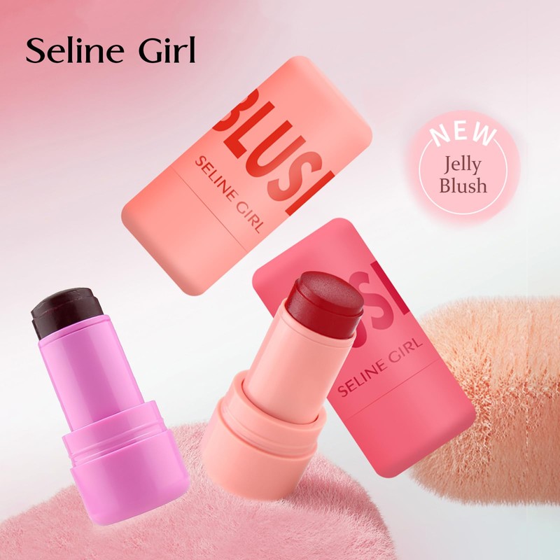 SELINE GIRL Jelly Blush Stick, Cream Blush & Tool 2-IN-1,