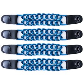 Milwaukee Leather 4 PC Vest Extenders - Double Chain with Genuine Leather 4 or 6 Inch Extension - 4 Inch