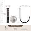 10-Pack Wall Hook for Hanging, 10KG (Max), Stainless Coat Hooks