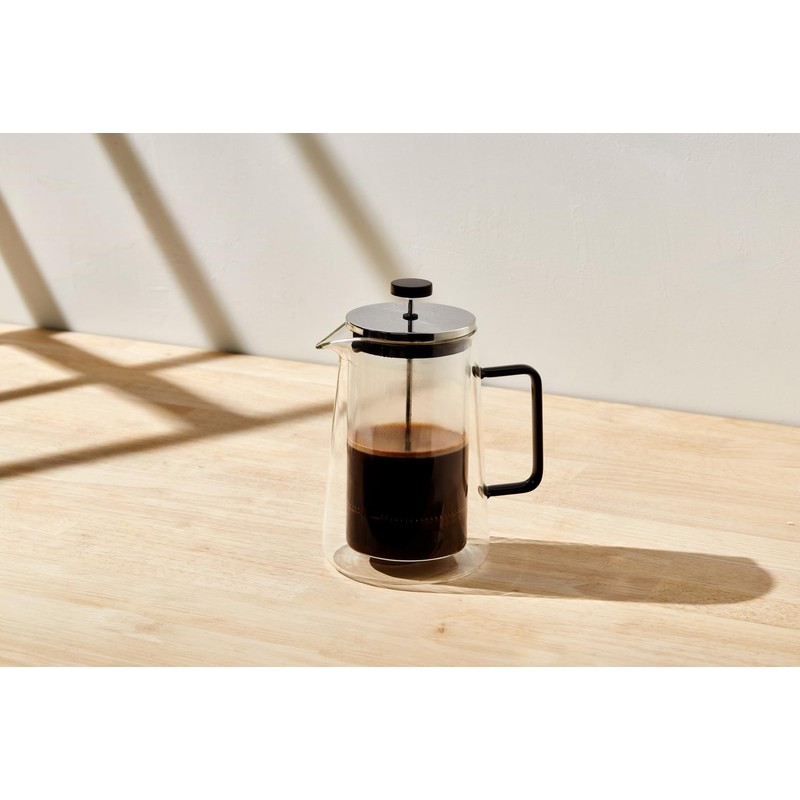 Maxwell & Williams Blend Noir Double Wall Plunger 1L Clr/Blk