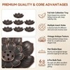 6Pcs 2.28 Inch Black Lotus Shape Zinc Alloy Incense Stick