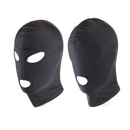 MMCCHB 2 x Full Cover Hood Mask Elastic Black Breathable Open Eyes Open Mouth Mask Cosplay Costume Hood Unisex Headwear, Ferrous