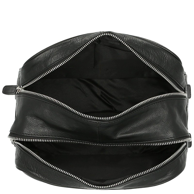 Dermata - Toiletry Bag Leather 26.5 cm Black, black
