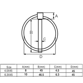 4/6Pcs Stainless Steel 316 Lynch Pin Fastener, Heavy Duty Marine Tractor Linch Pin Clips Shaft Locking Pin (Pin Diameter 1/4" ,6.3MM, 4)