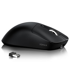 MAMBASNAKE Attack Shark X3MAX Wireless Gaming Mouse,PixArt PAW3950 42000 DPI,49g Ultralight Tri-Mode(BT5.4/2.4GHz/Wired), 1K Polling Rate Programmable Computer Mice for PC/MAC/Win - Black