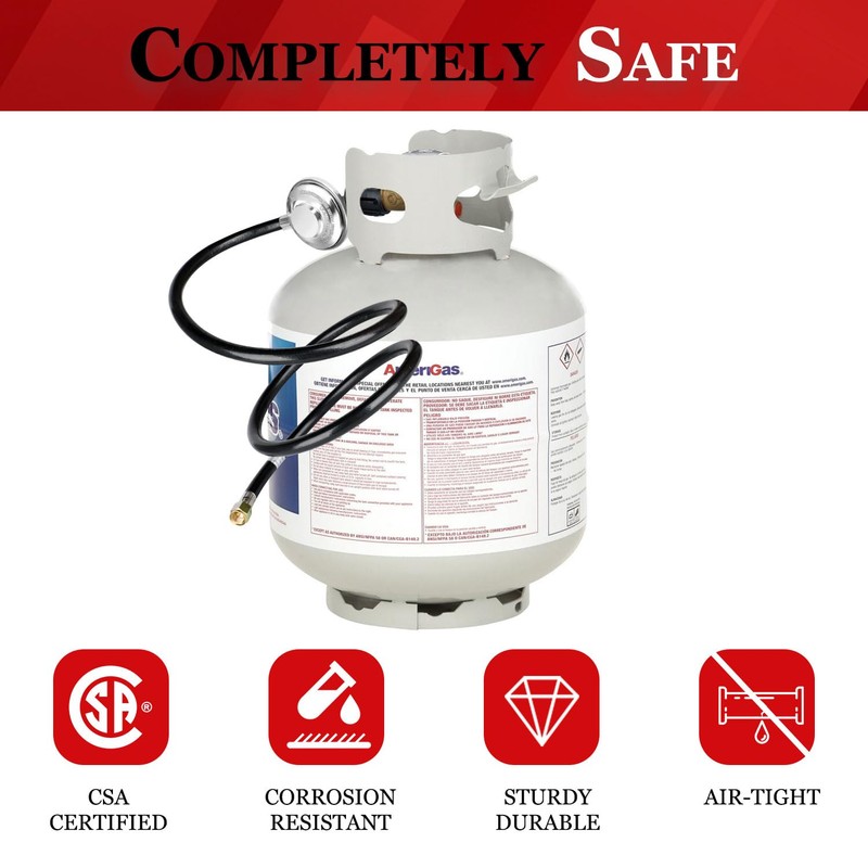 5 FT Propane Regulator and Hose Universal QCC1 Grill Replacement